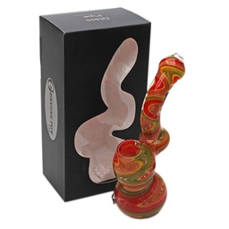 [gpb003ras] Glass Bubbler Genuine Pipe Co Reversal Stand Up Bubbler Rasta