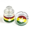 Glass Stash Jar And Ash Tray Set Rasta