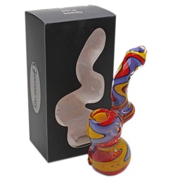 [gpb003swl] Glass Bubbler Genuine Pipe Co Reversal Stand Up Bubbler Swirl