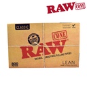 Raw Classic Natural Unrefined Pre-Rolled Lean Cones - Bulk Box/800