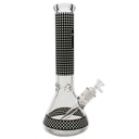 Glass Bong - 14" 7mm Beaker Glow In The Dark Checkered