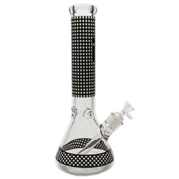 [stl565] Glass Bong - 14" 7mm Beaker Glow In The Dark Checkered