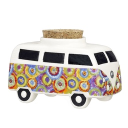 [fct041] Storage Jar Vintage Bus Stash Jar Flower Power