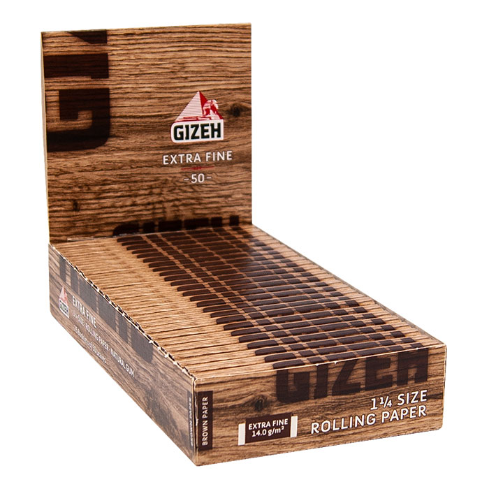 GIZEH Brown Extra Fine Rolling Paper Box Of 25