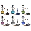 MYA QT 14"- Hose Hookah Chrome Set in Wire Basket - Assorted Colours