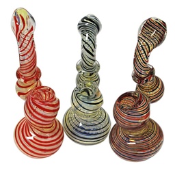 Glass Bubbler Genuine Pipe Co 6" Stand Up Swirl