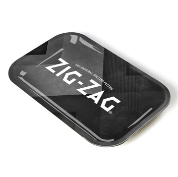 Zig Zag Metal Rolling Tray - Medium - Black