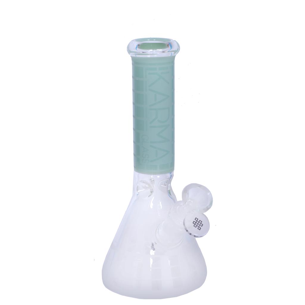 Glass Bong Karma 9" Beaker Green Sandblasted