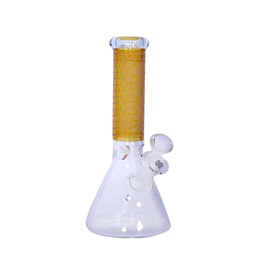 [kmg023] Glass Bong Karma 9" Beaker Gold Sandblasted