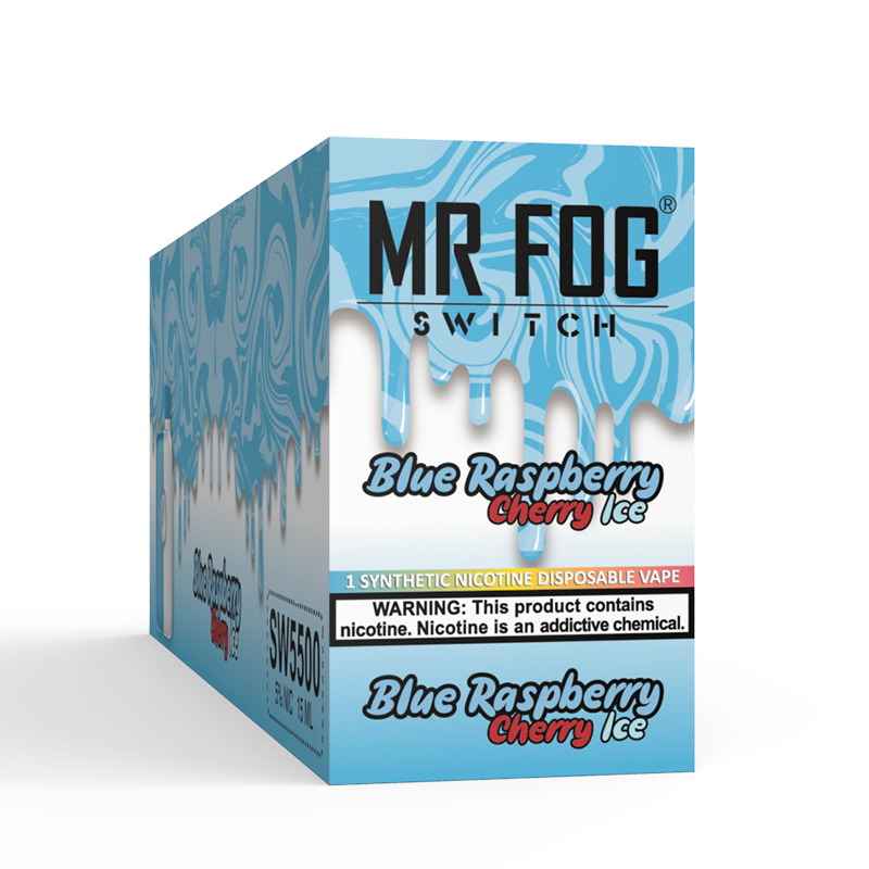 *EXCISED* Mr Fog Switch Disposable Vape Blue Raspberry Cherry Ice 5500 Puffs Box Of 10