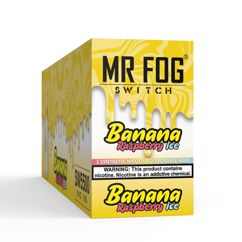 *EXCISED* Mr Fog Switch Disposable Vape Raspberry Banana Ice 5500 Puffs Box Of 10