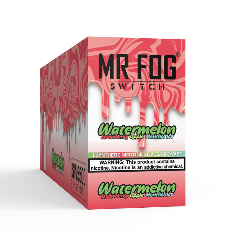 *EXCISED* Mr Fog Switch Disposable Vape Watermelon Strawberry Apple Menthol Ice 5500 Puffs Box Of 10