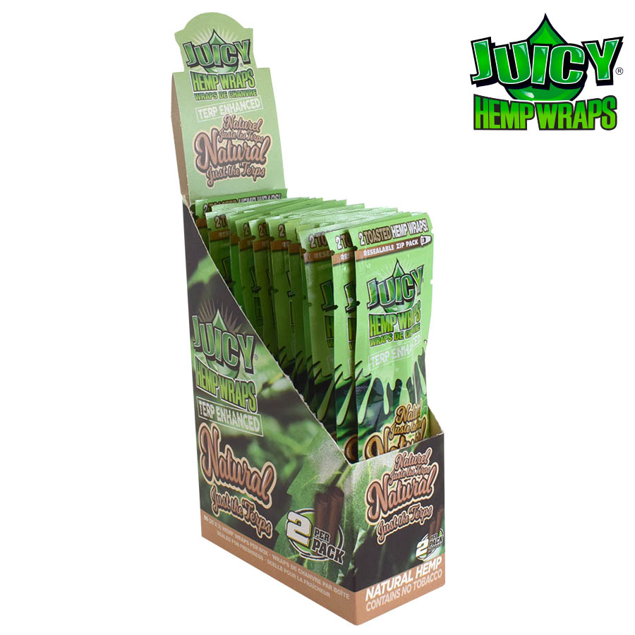 Hemp Wraps Terp Enhanced Juicy Jay Natural Box of 25