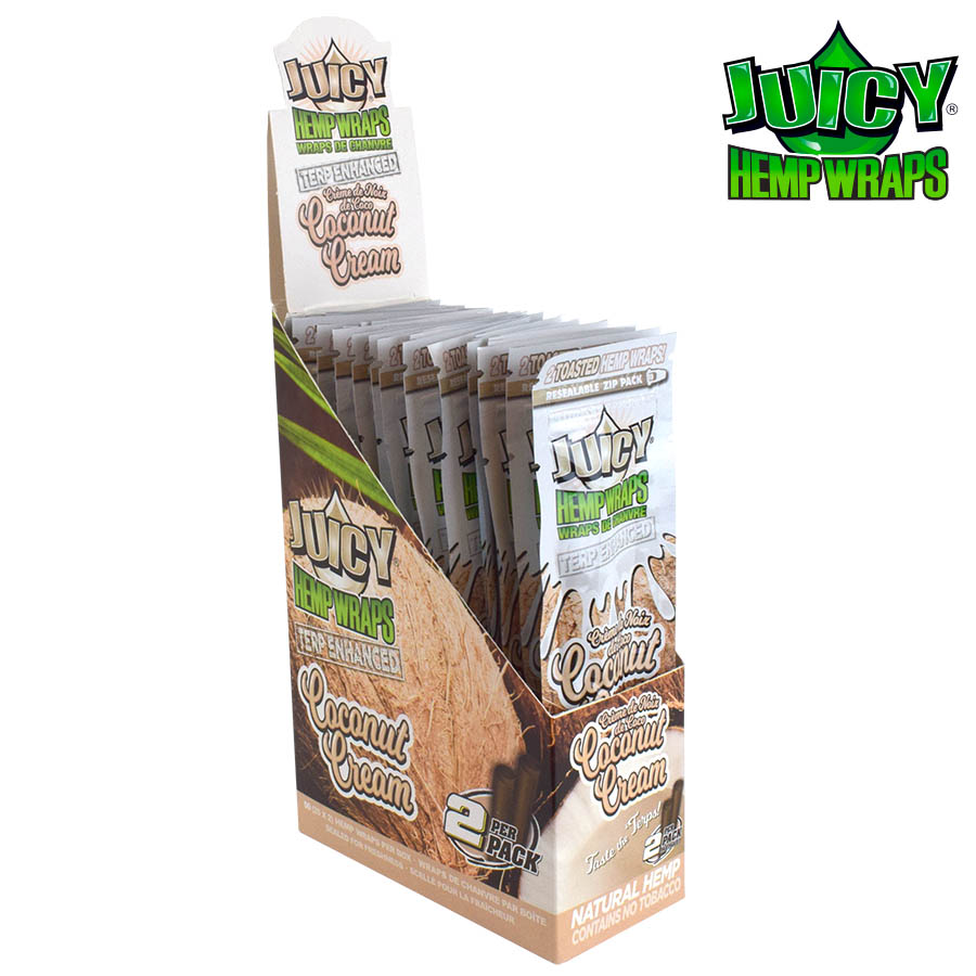 Hemp Wraps Terp Enhanced Juicy Jay Coconut Cream Box of 25