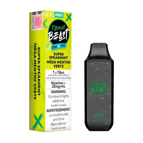 *EXCISED* Flavour Beast Flow Disposable Vape Rechargeable Super Spearmint Box Of 6