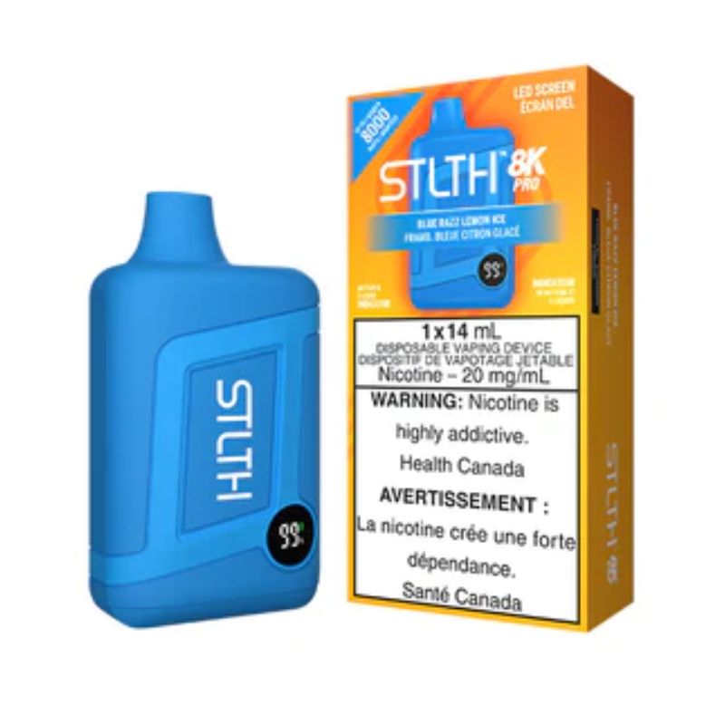 *EXCISED* STLTH 8K Pro Disposable Vape 8000 Puff Blue Razz Lemon Ice Box Of 5