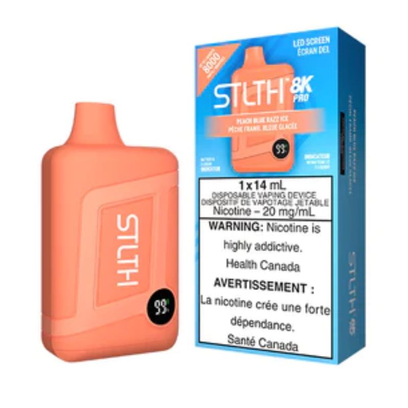 *EXCISED* STLTH 8K Pro Disposable Vape 8000 Puff Peach Blue Razz Ice Box Of 5