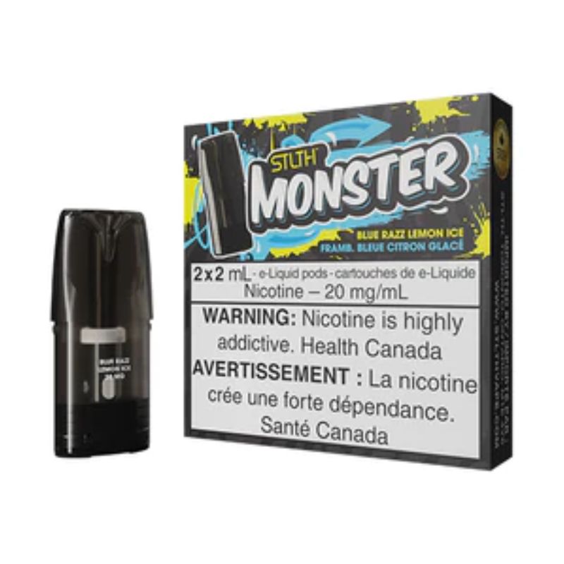 *EXCISED* STLTH Monster Pod Blue Razz Lemon Ice 2ml Pack of 2 Pods Box of 5