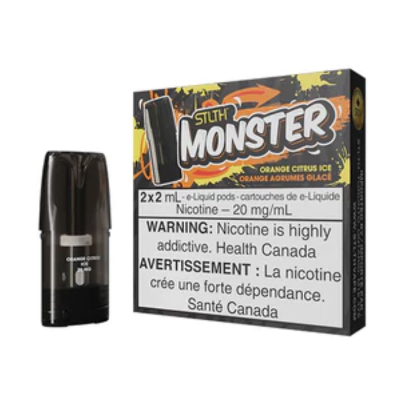 *EXCISED* STLTH Monster Pod Orange Citrus Ice 2ml Pack of 2 Pods Box of 5