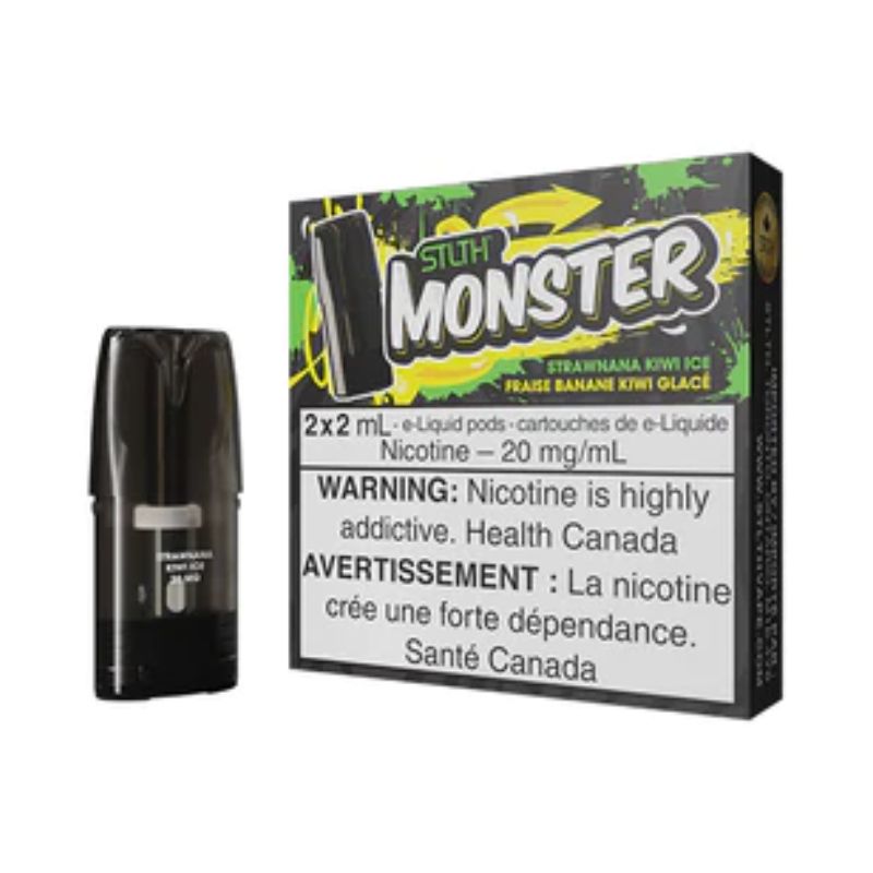 *EXCISED* STLTH Monster Pod Strawnana Kiwi Ice 2ml Pack of 2 Pods Box of 5