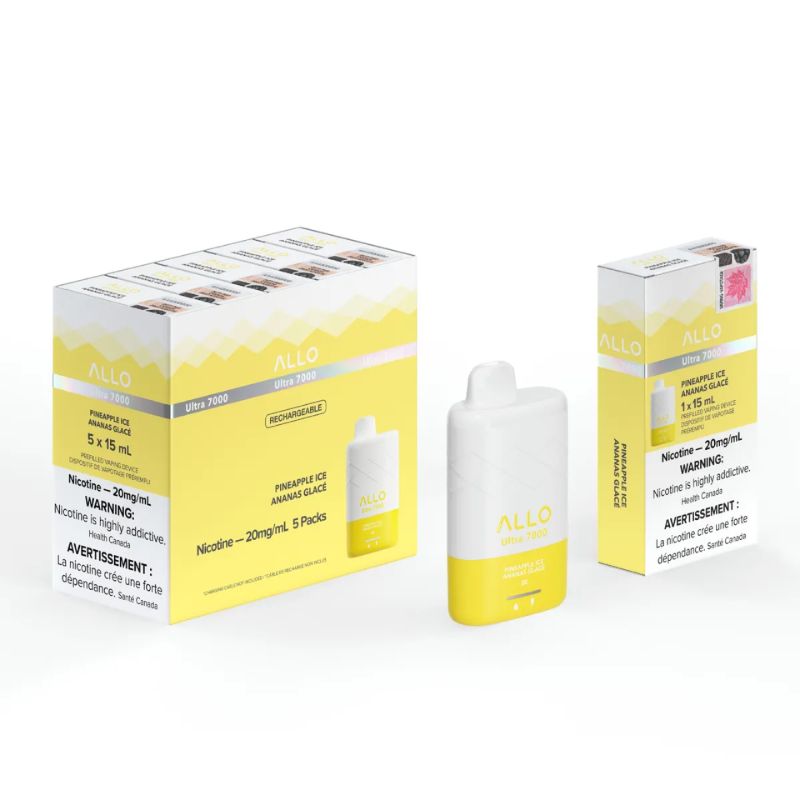 *EXCISED* Allo Ultra 7000 Disposable Vape 7000 Puff Pineapple Ice Box Of 5