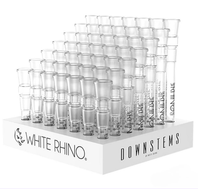 Glass Downstem White Rhino 19/19mm Box of 49