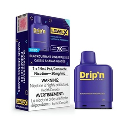 [dvp1201b] *EXCISED* Disposable Vape Level X Drip'n Pod Blackcurrant Pineapple Ice 14ml Box of 6