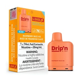 [dvp1209b] *EXCISED* Disposable Vape Level X Drip'n Pod Raspberry Buzz Ice 14ml Box of 6