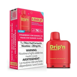 [dvp1213b] *EXCISED* Disposable Vape Level X Drip'n Pod Strawberry Kiwi Banana Ice 14ml Box of 6