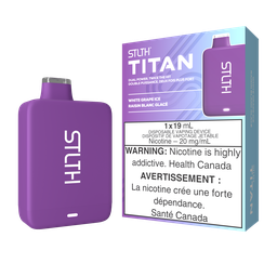 [sth1915b] *EXCISED* STLTH Titan Disposable Vape White Grape Ice Box Of 5