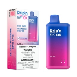 [dpv1201b] *EXCISED* Disposable Vape Drip'n by Envi EVO 10K Blue Razz 19ml Box of 5