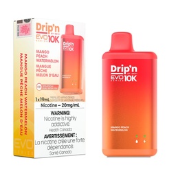 [dpv1207b] *EXCISED* Disposable Vape Drip'n by Envi EVO 10K Mango Peach Watermelon 19ml Box of 5