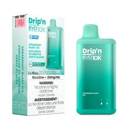 [dpv1211b] *EXCISED* Disposable Vape Drip'n by Envi EVO 10K Spearmint Blast Ice 19ml Box of 5