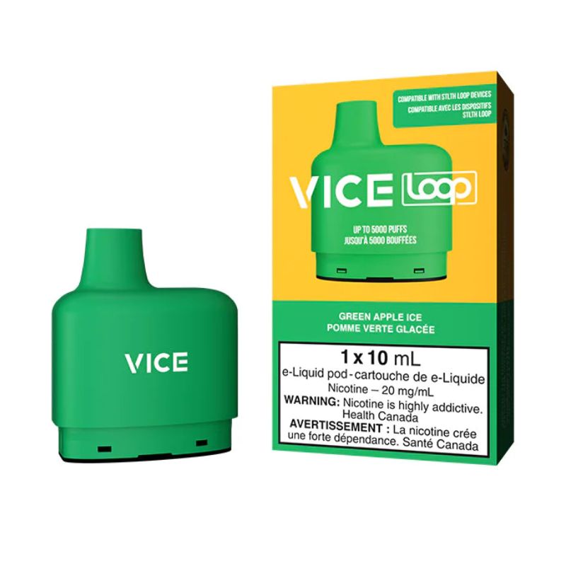 *EXCISED* Vice Loop Pod Pack Green Apple Ice Box of 5