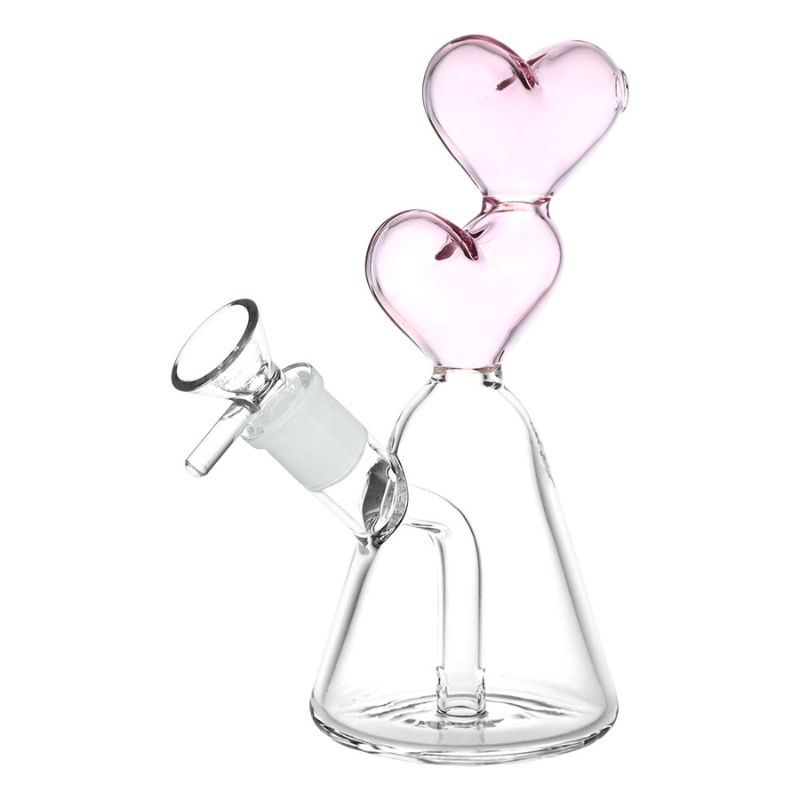 Glass Bong Hearts Converge Glass Water Pipe 6.75"