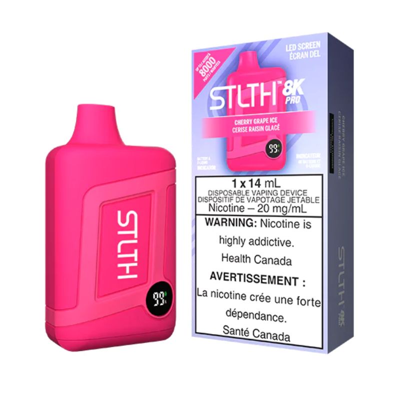 *EXCISED* STLTH 8K Pro Disposable Vape 8000 Puff Cherry Grape Ice Box Of 5