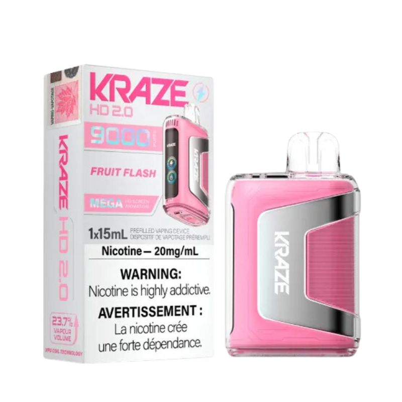 *EXCISED* Kraze Disposable Vape HD 2.0 Rechargable 650mAh Fruit Flash 15ml Box of 5