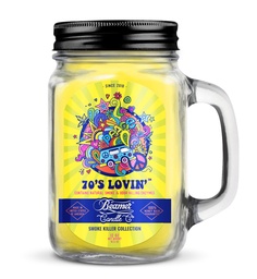 [skh1001] Candle Beamer Smoke Killer Collection 70s Lovin Large Glass Mason Jar 12oz