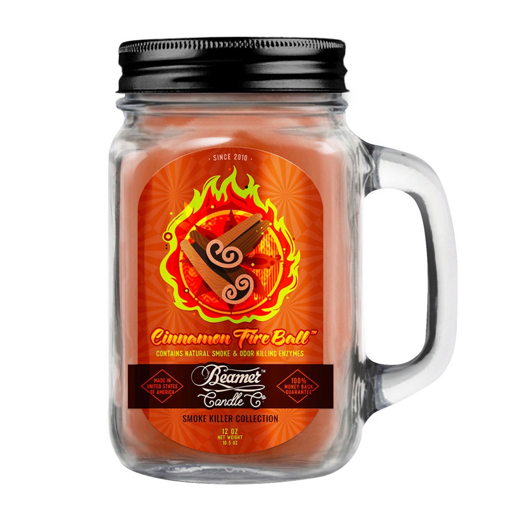 Candle Beamer Smoke Killer Collection Cinnamon Fireball Large Glass Mason Jar 12oz