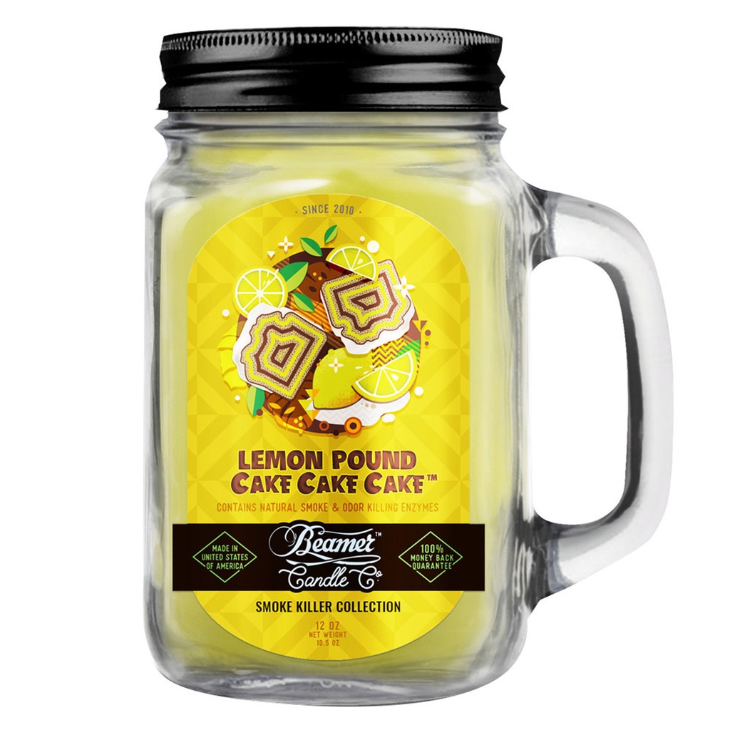 Candle Beamer Smoke Killer Collection Lemon Pound Cake Cake Cake Large Glass Mason Jar 12oz