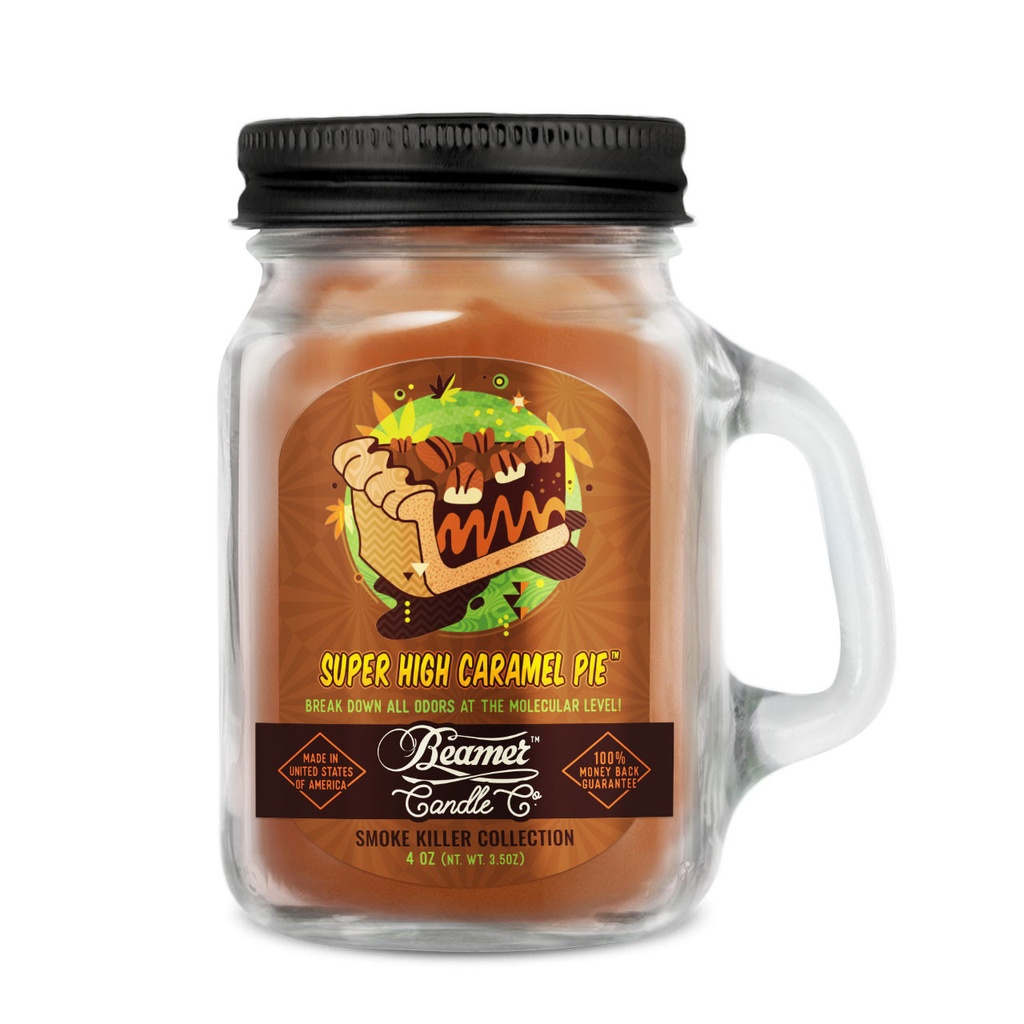 Candle Beamer Double Shot Smoke Killer Collection Super High Caramel Pie Small Glass Mason Jar 4oz