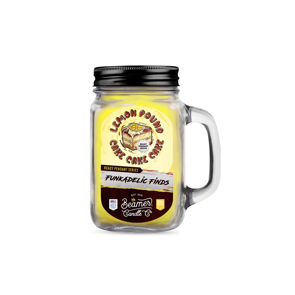 Candle Beamer Funkadelic Finds Collection Lemon Pound Cake Cake Cake Large Glass Mason Jar 12oz