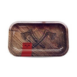 [mq208] Rolling Tray Canadian Lumber Etched Log Medium