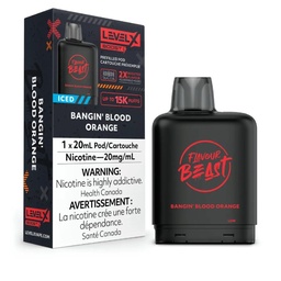 [fvb1502b] *EXCISED* Disposable Vape Flavour Beast Level X Boost Pod Bangin' Blood Orange Iced 20ml Box of 6