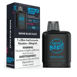 [fvb1503b] *EXCISED* Disposable Vape Flavour Beast Level X Boost Pod Bomb Blue Razz 20ml Box of 6