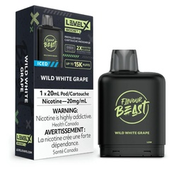 [fvb1514b] *EXCISED* Disposable Vape Flavour Beast Level X Boost Pod Wild White Grape Iced 20ml Box of 6