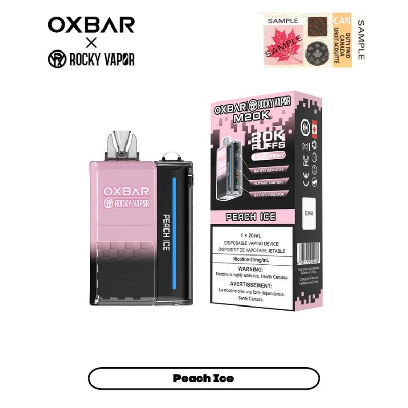 *EXCISED* Disposable Vape Oxbar M20K Peach Ice Box of 5