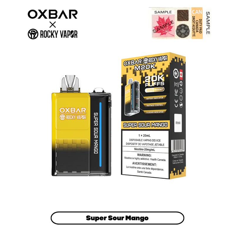 *EXCISED* Disposable Vape Oxbar M20K Super Sour Mango Box of 5