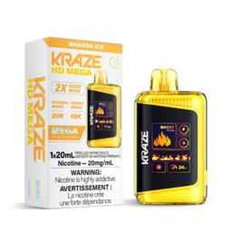 [krv1302b] *EXCISED* Disposable Vape Kraze HD Mega 20k Puff Banana Ice Box of 5