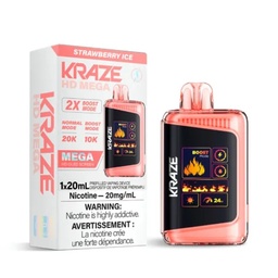 [krv1313b] *EXCISED* Disposable Vape Kraze HD Mega 20k Puff Strawberry Ice Box of 5